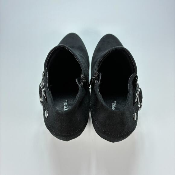 Xappeal Womens Boots Black Suede Side Zip Buckle Cone Heel Womens EU 39 US 6.5 - Picture 8 of 11